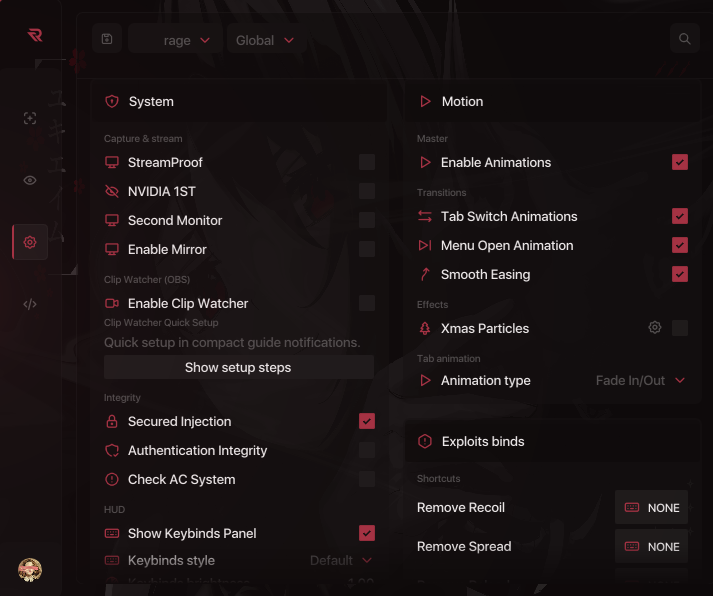 Menu preview